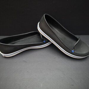 Crocs Crocband Marina Ladies Size 6 Black w/ White Round Toe Lightweight Flats